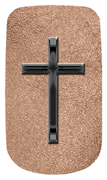 DAROYAL-510-BK-SH-BZ Black Single Cross Shimmer Bronze